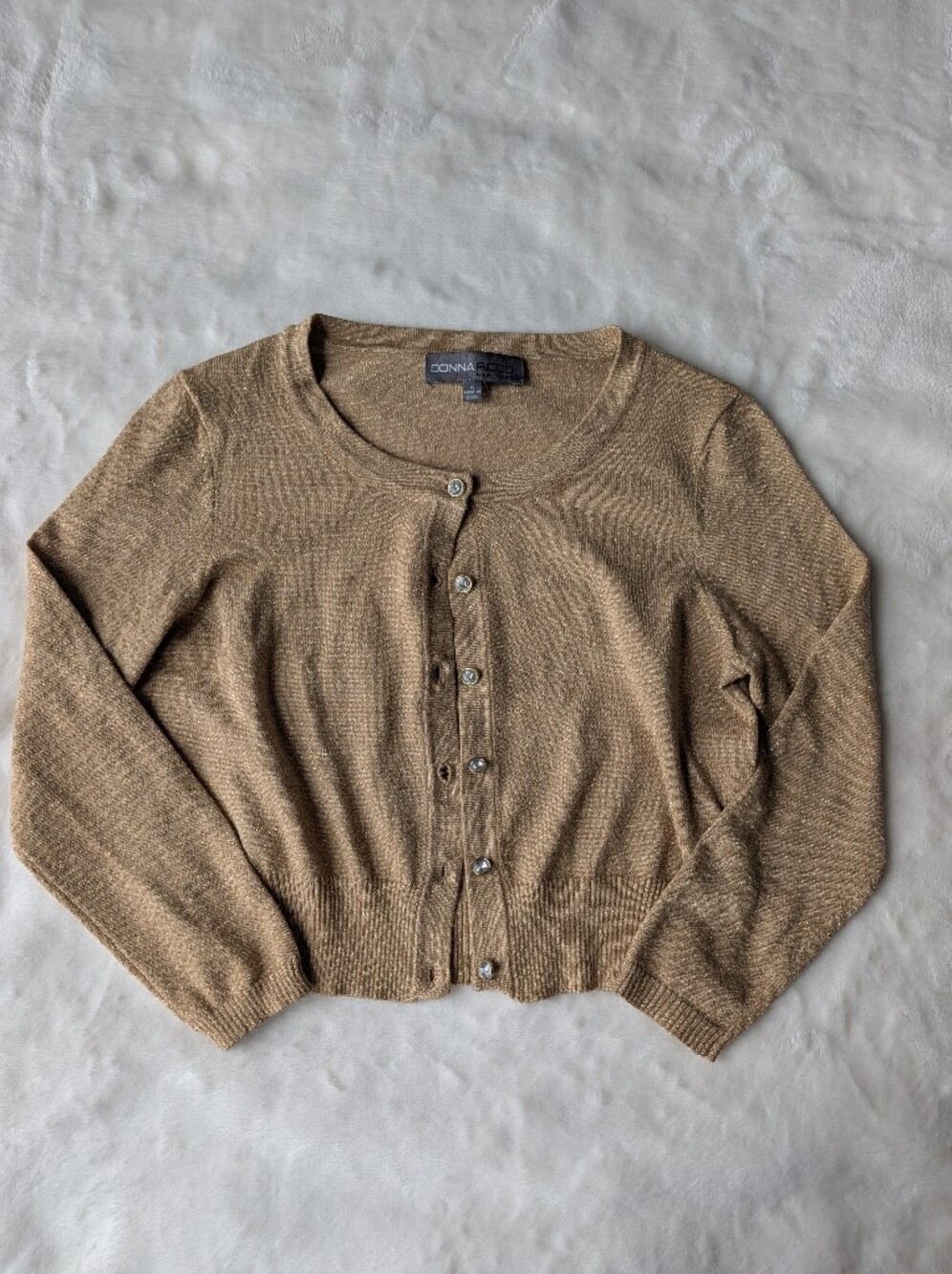 y2k Donna ricco New York gold cardigan